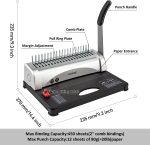 TIANSE Binding Machine, 21-Holes, 450 Sheets, Comb Binding Machines with Starter Kit 100 PCS 3/8'' Comb Binding Spines, Comb Binder Machine Book Maker Perfect for Letter Size, A4, A5 or Smaller Sizes - Image 5
